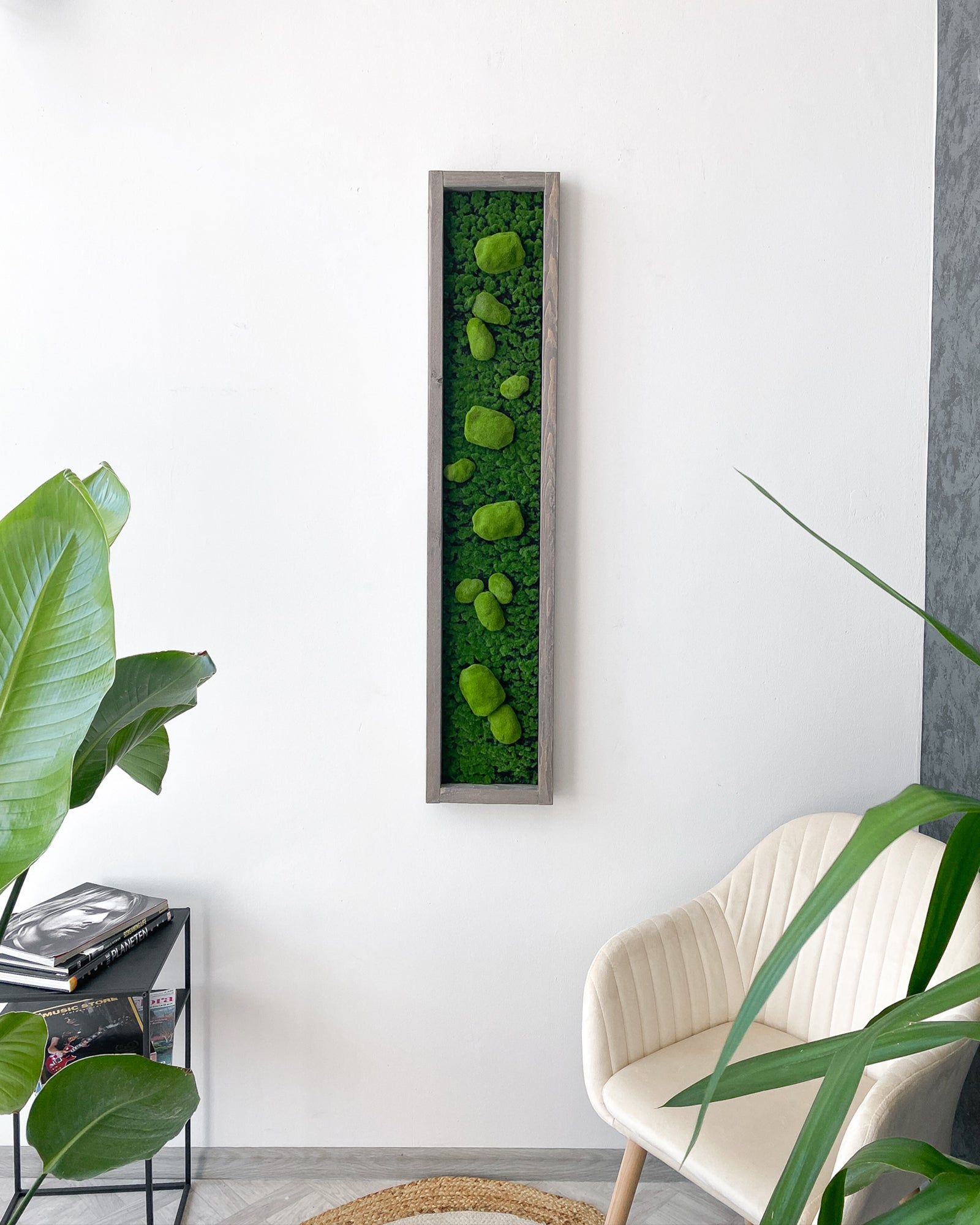 Mooswand Green Buns – Realtouch im Fichtenholzrahmen
