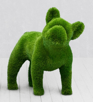 Topiary Französische Bulldogge – Formgehölz aus Kunstpflanzen