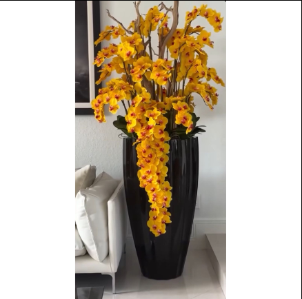 San Jose Schwarz Orchideen Gelb – Realtouch Orchideen-Arrangement