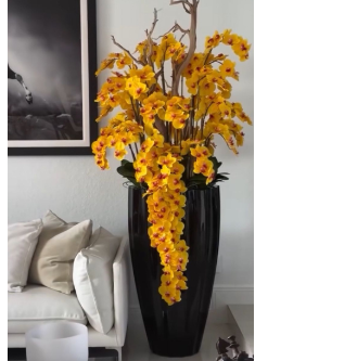 San Jose Schwarz Orchideen Gelb – Realtouch Orchideen-Arrangement