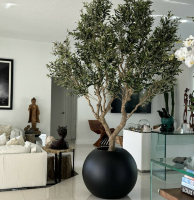 Olivenbaum Mattschwarz – Kunst-Olivenbaum im Premium-Topf