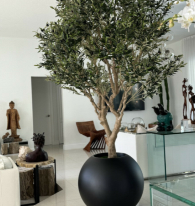 Olivenbaum Mattschwarz – Kunst-Olivenbaum im Premium-Topf