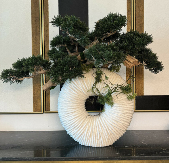 Eternity Vase Hängender Bonsai – Kunstbonsai im Design-Pflanzgefäß