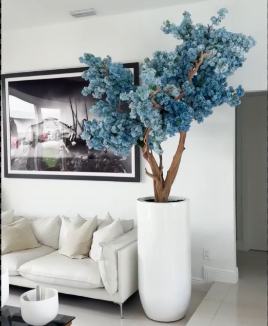 Kirschblüten Blau St. Tropez – Kunstbaum mit Realtouch-Blüten