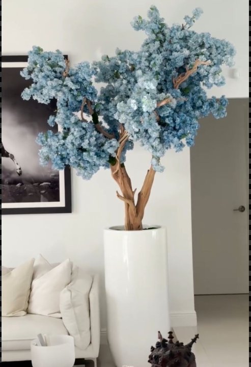 Kirschblüten Blau St. Tropez – Kunstbaum mit Realtouch-Blüten