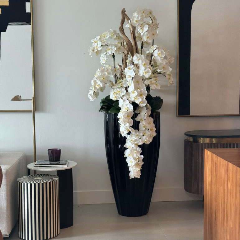 Orchideen Gelb San Jose Schwarz – Realtouch Orchideen-Arrangement
