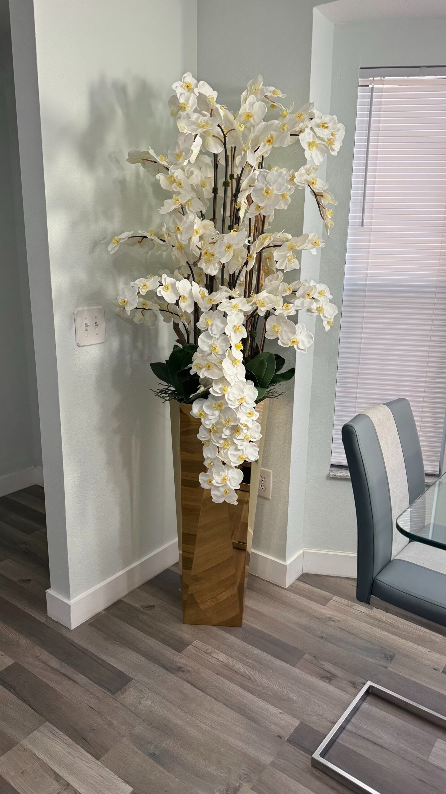 Orchideen Weiss Gold – Realtouch Orchideen-Arrangement
