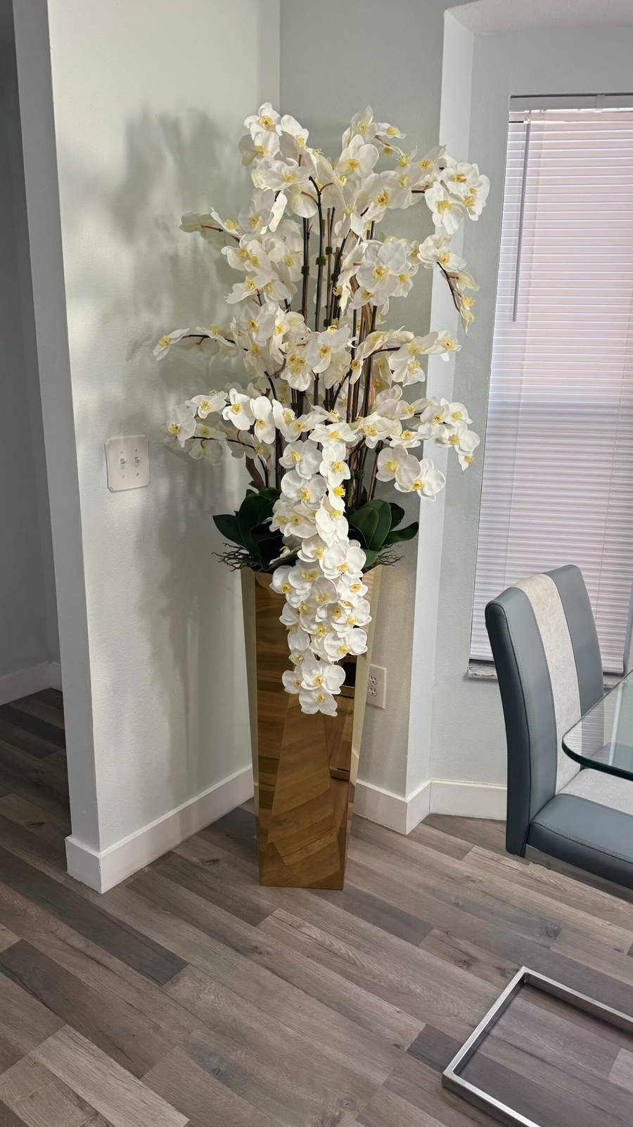 Orchideen Weiss Gold – Realtouch Orchideen-Arrangement