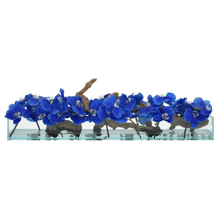Orchideen-Aquarium Blau 91 cm – Realtouch Orchideen-Arrangement