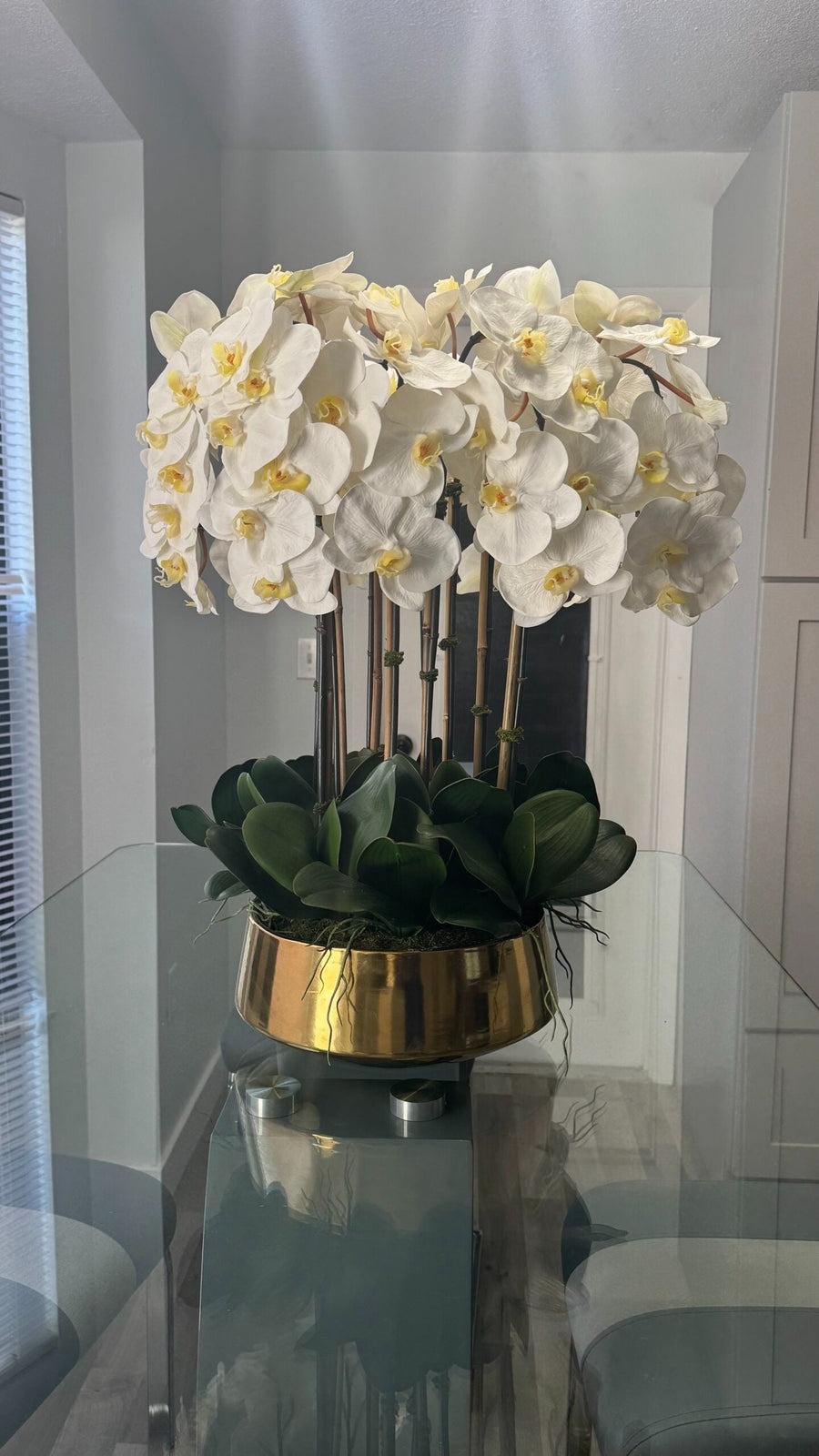 Orchideen-Arrangement Gold – Realtouch Orchideen-Arrangement