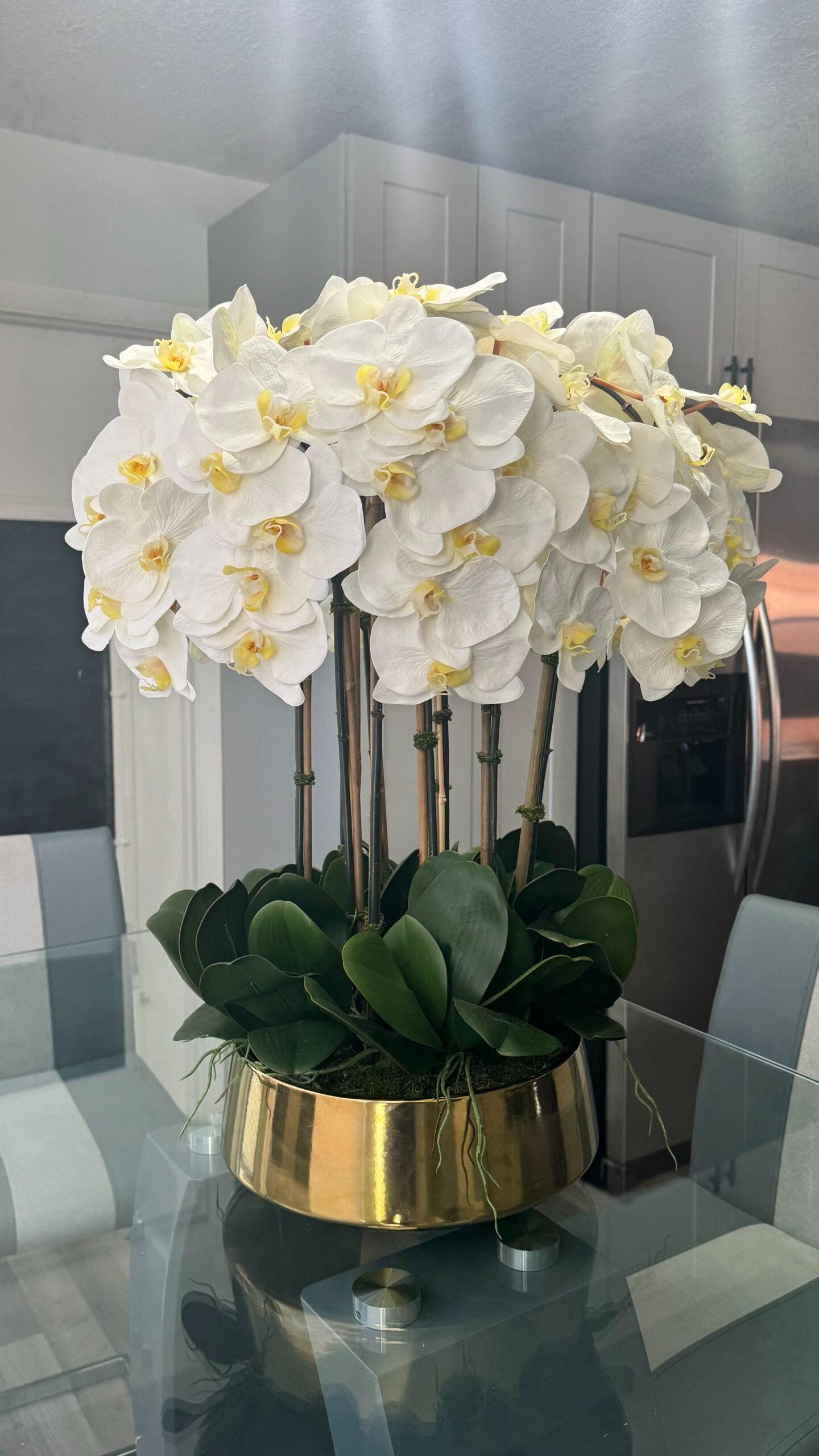 Orchideen-Arrangement Gold – Realtouch Orchideen-Arrangement
