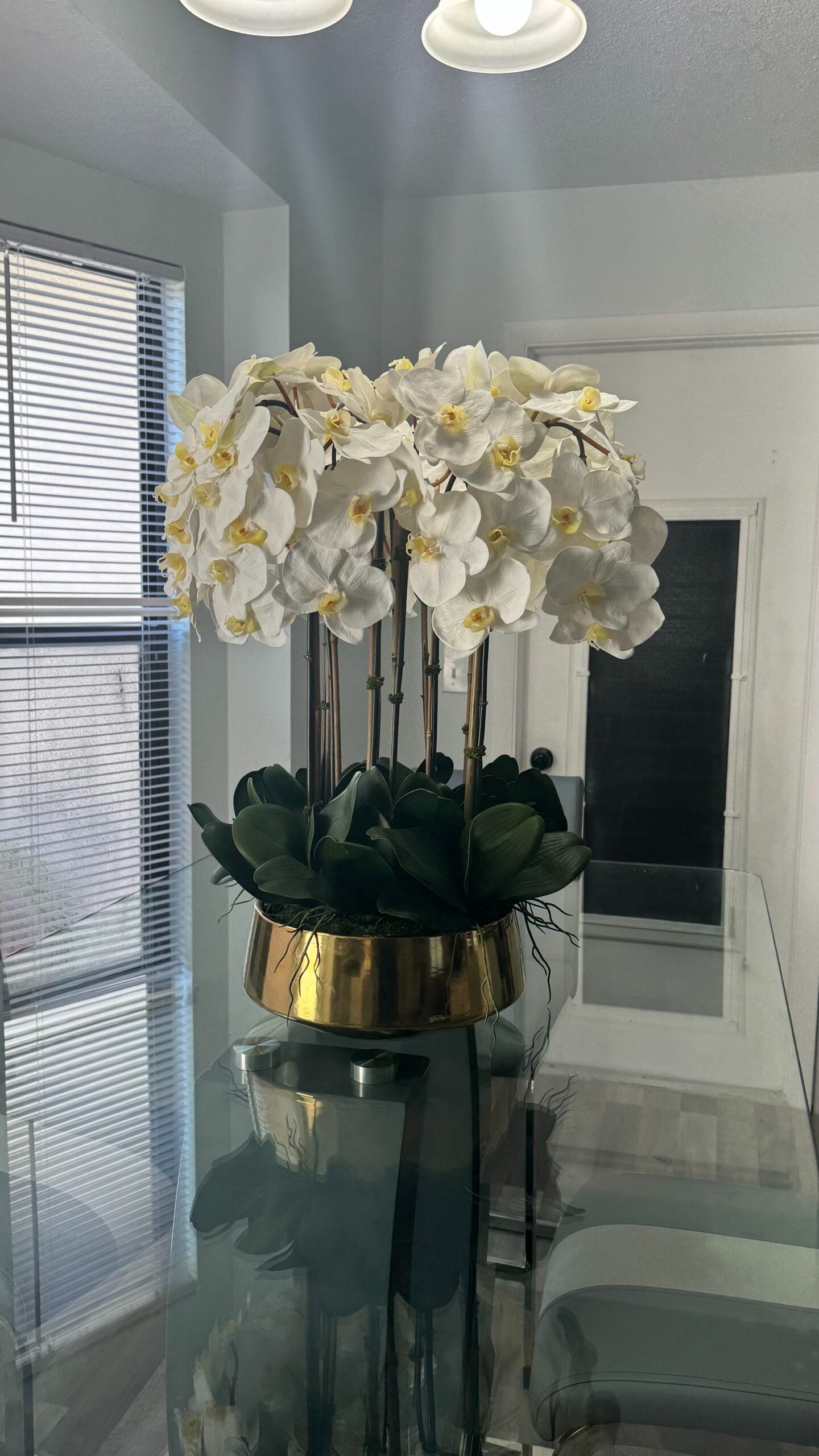Orchideen-Arrangement Gold – Realtouch Orchideen-Arrangement