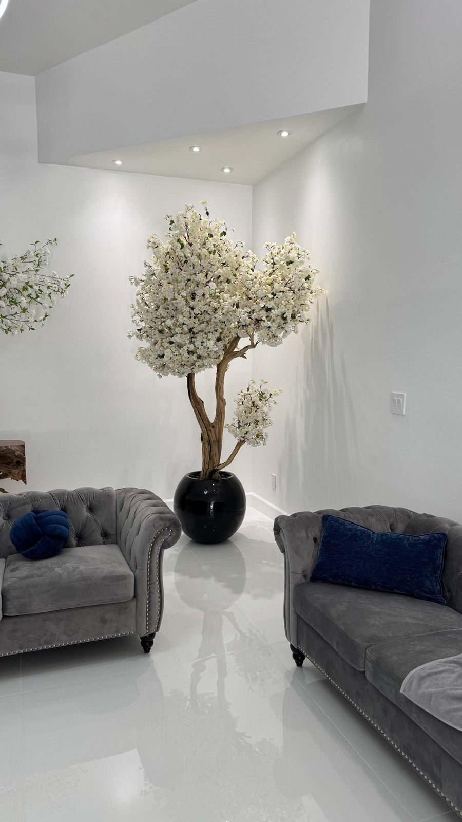 Kirschbaum Weiss 244 cm – Kunstbaum mit Realtouch-Blüten