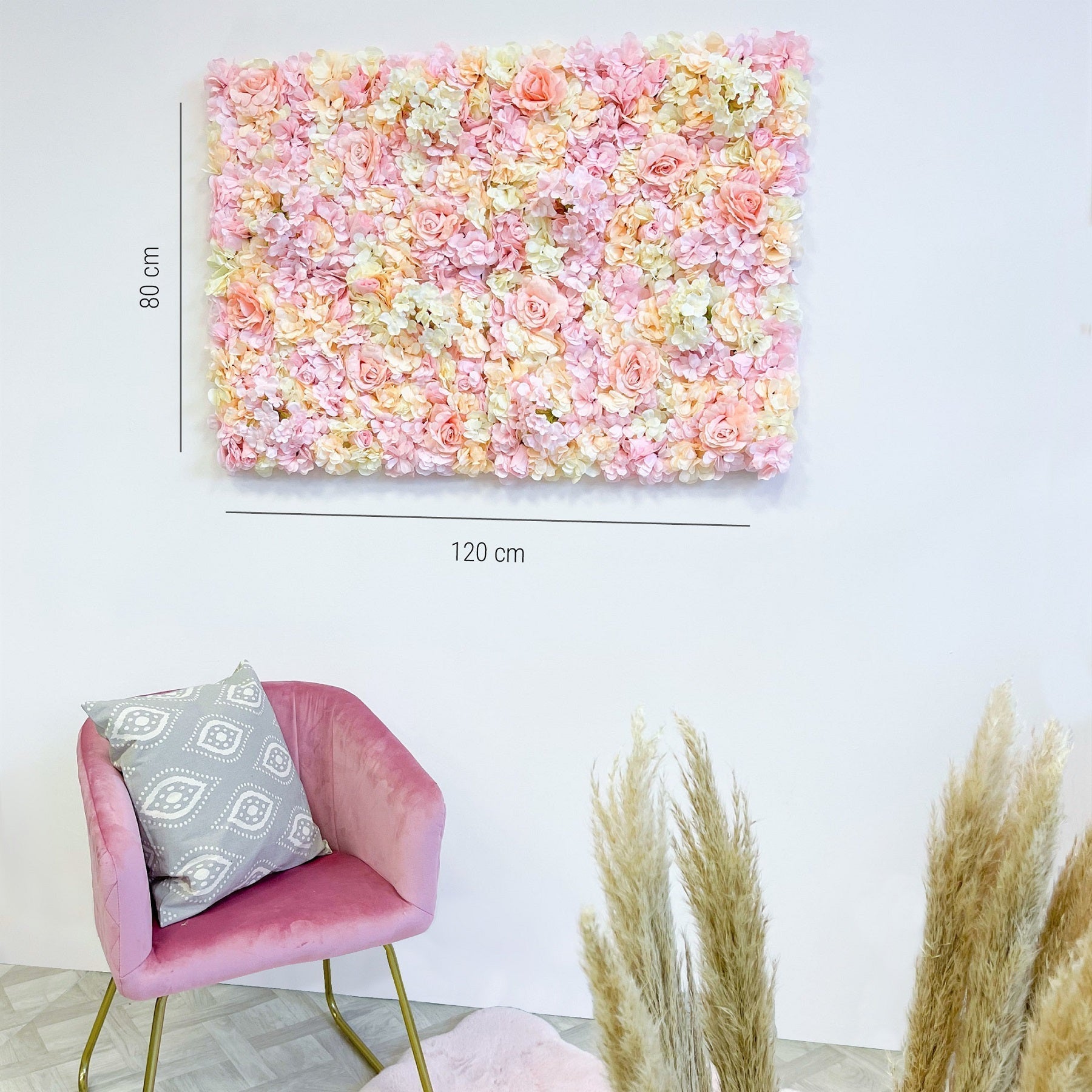 Blumenwand Creamy Cupcake – Realtouch-Blütenwand
