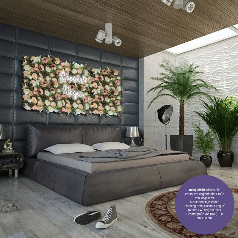 Flowerframe Coconut Vogue – Realtouch-Blüten mit Holzrahmen