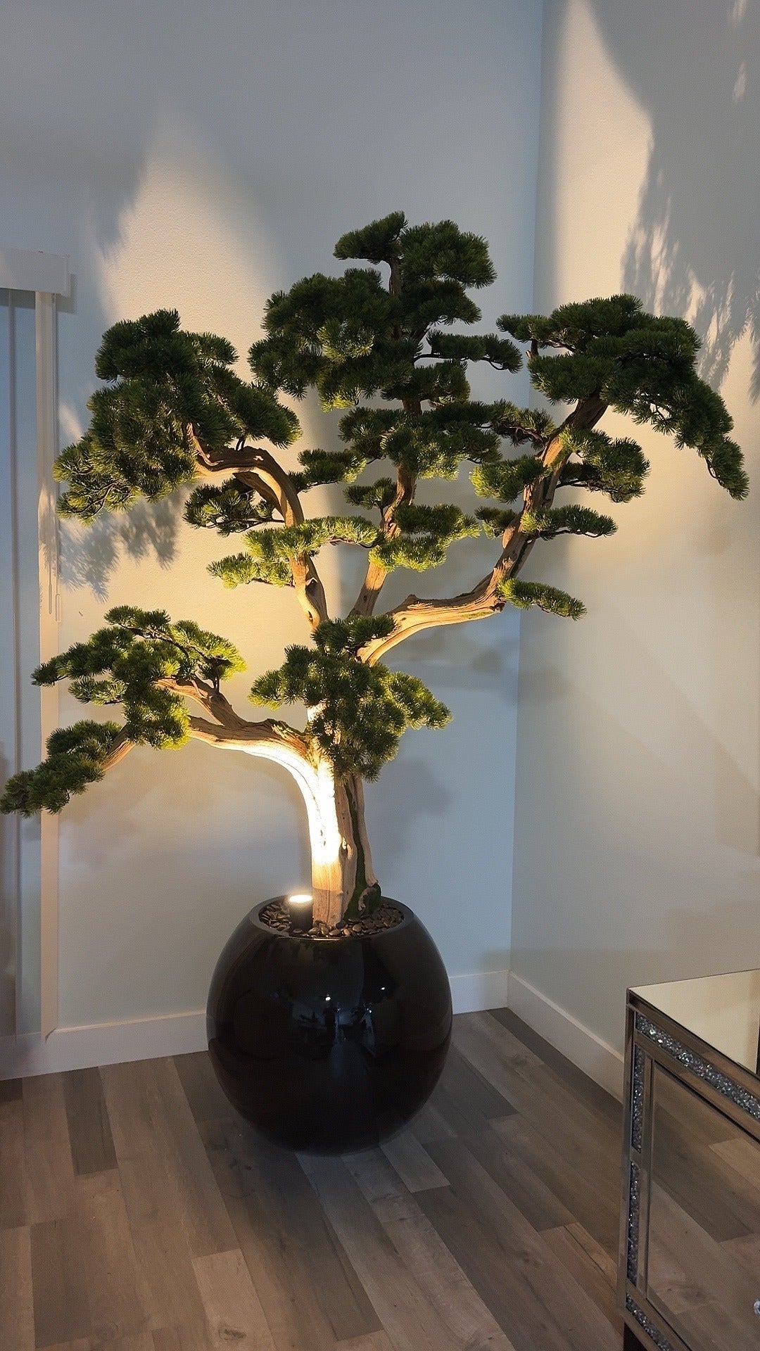 Bonsai Schwarz 180 cm – Kunstbonsai im Design-Pflanzgefäß