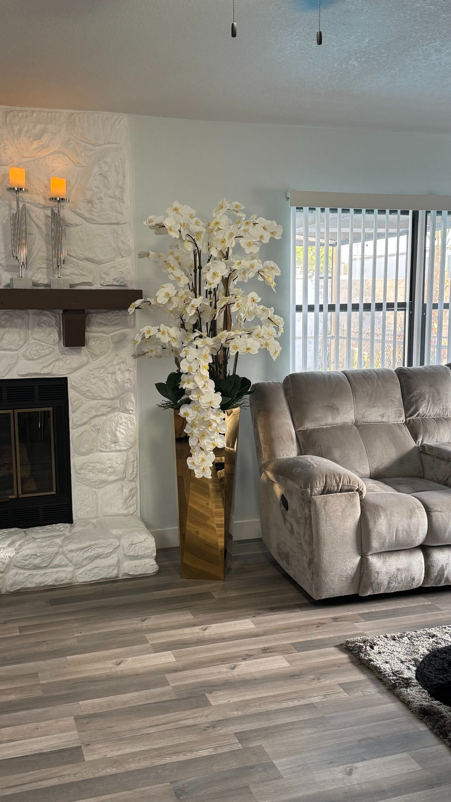 Orchideen Weiss Gold – Realtouch Orchideen-Arrangement
