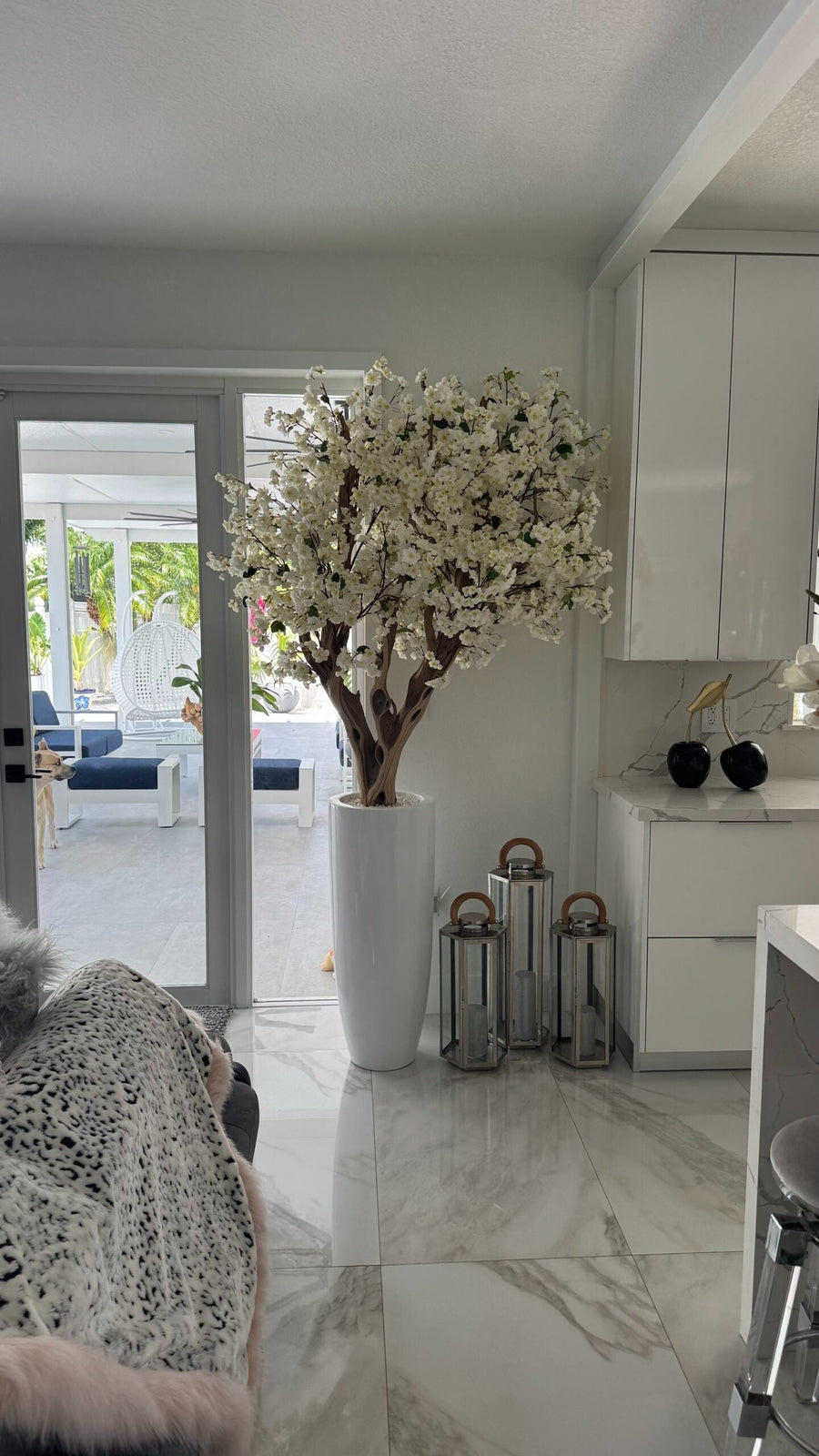 Kirschblüte Weiss Hoch – Kunstbaum mit Realtouch-Blüten