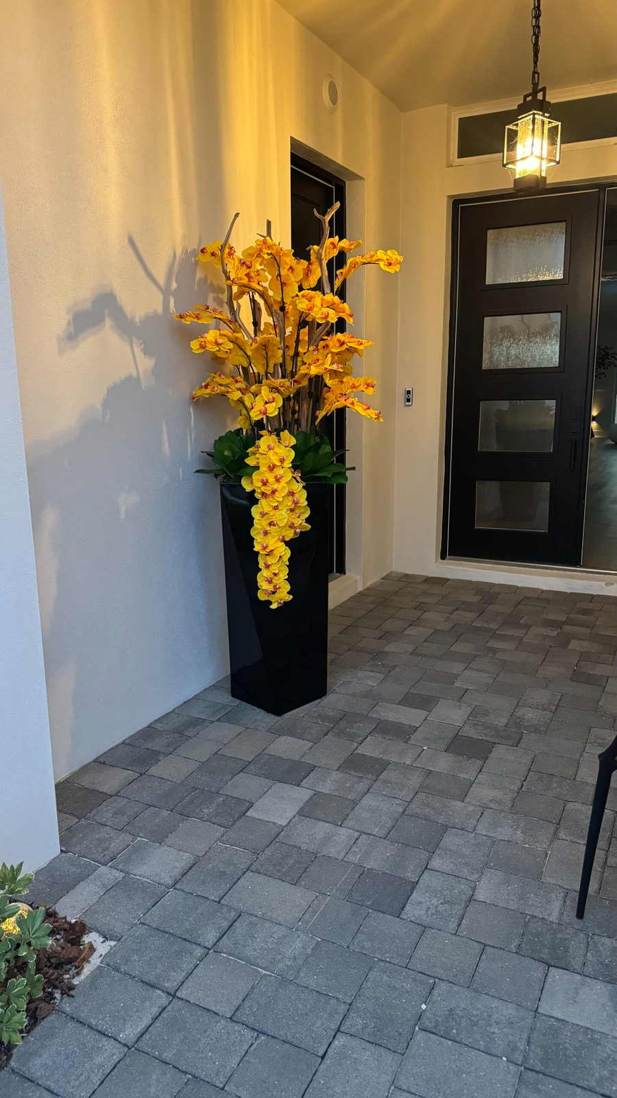 Orchideen Gelb Schwarz – Realtouch Orchideen-Arrangement