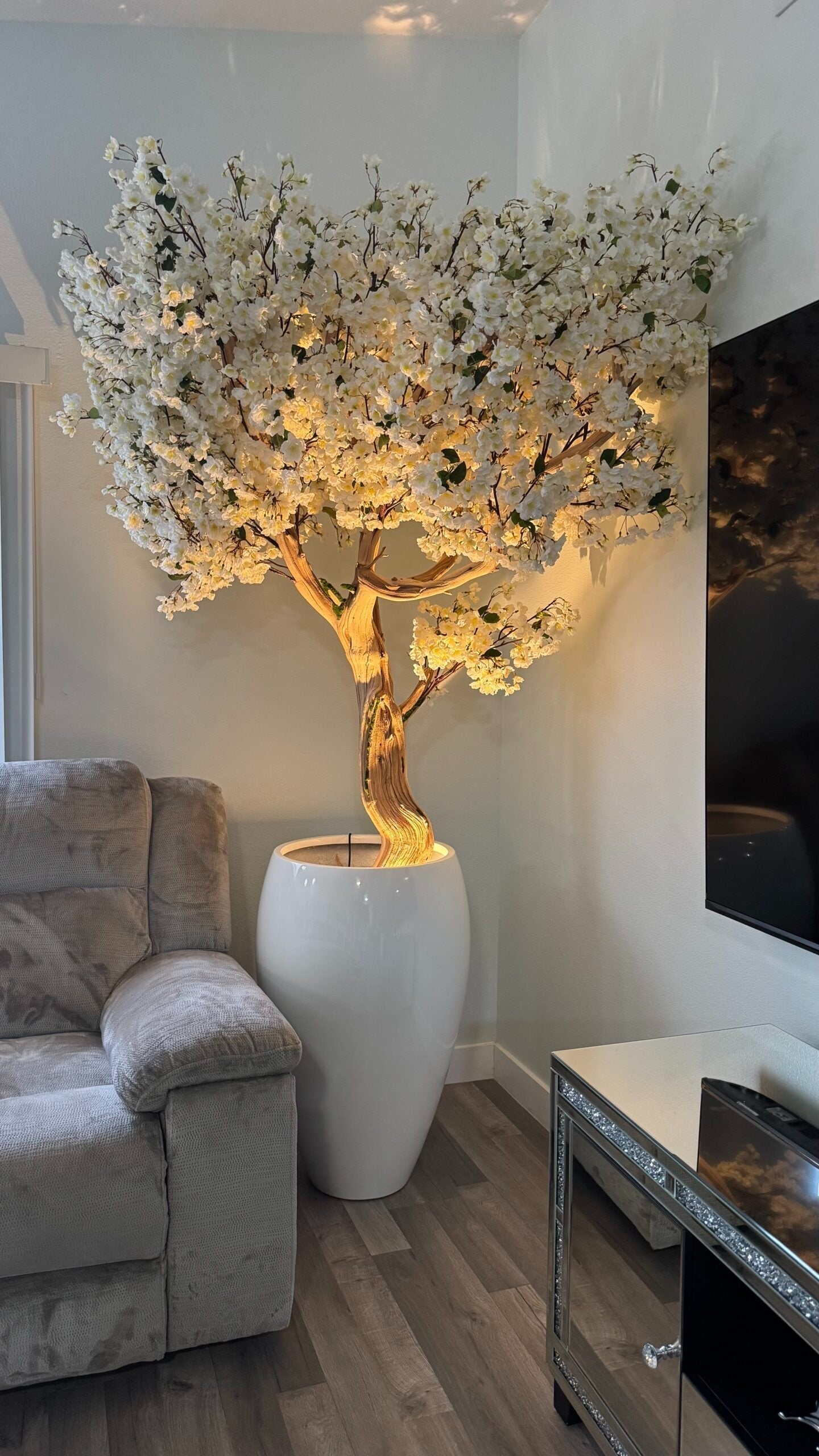 Kirschblüte Weiss 213 cm – Kunstbaum mit Realtouch-Blüten