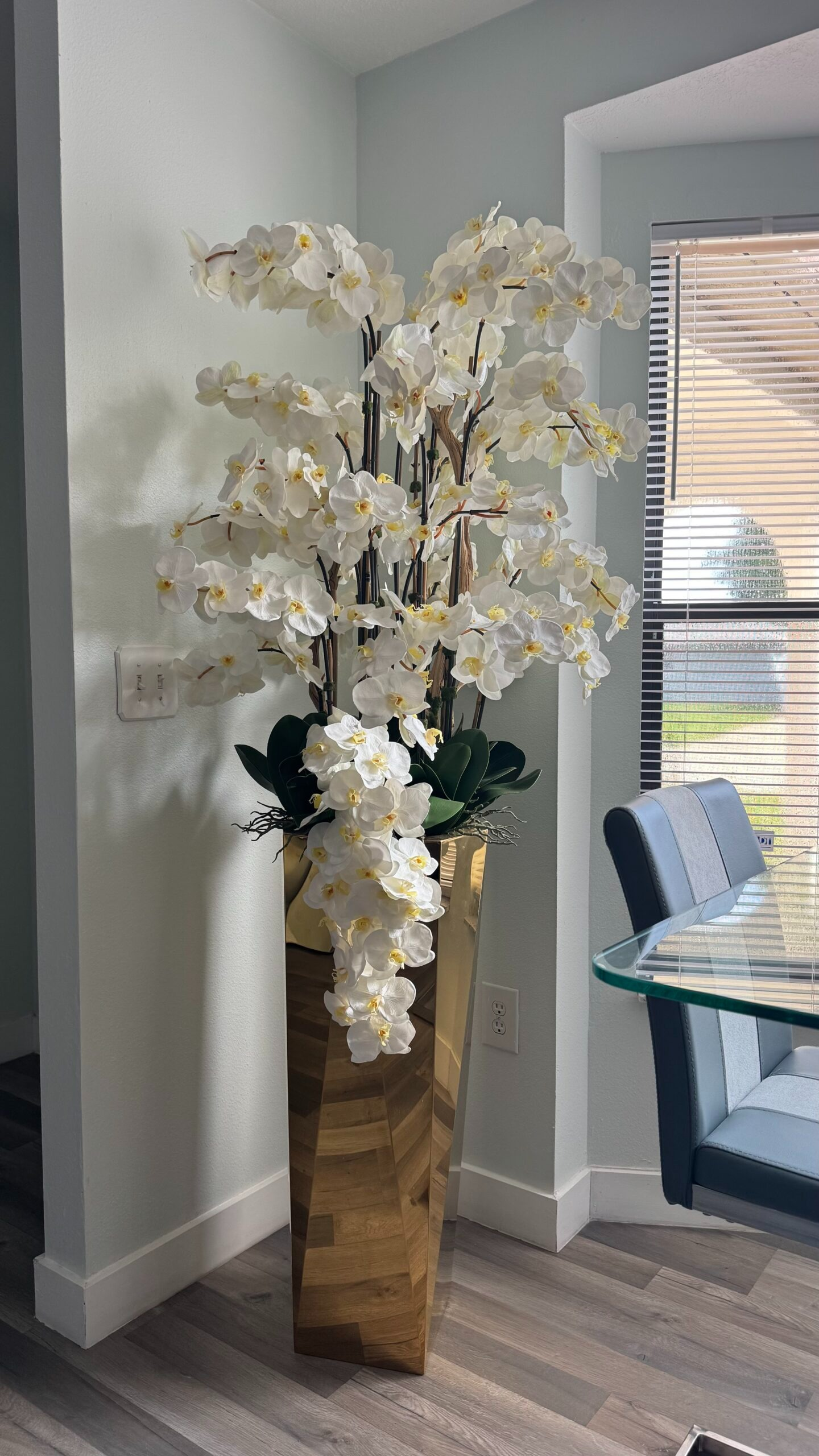 Orchideen Weiss Gold – Realtouch Orchideen-Arrangement