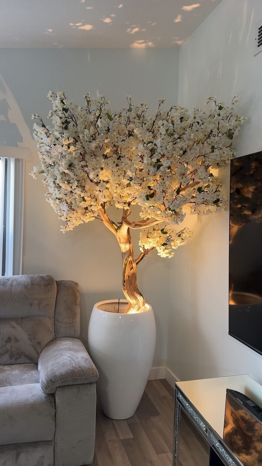 Kirschblüte Weiss 213 cm – Kunstbaum mit Realtouch-Blüten