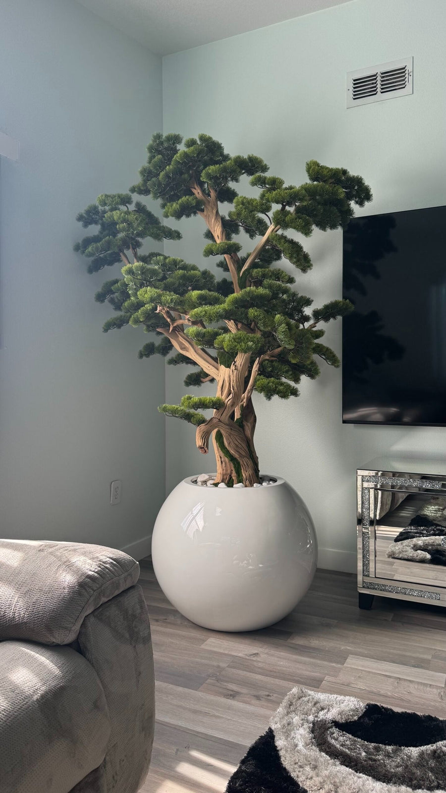 Bonsai Weiss 240 cm – Kunstbonsai im Design-Pflanzgefäß