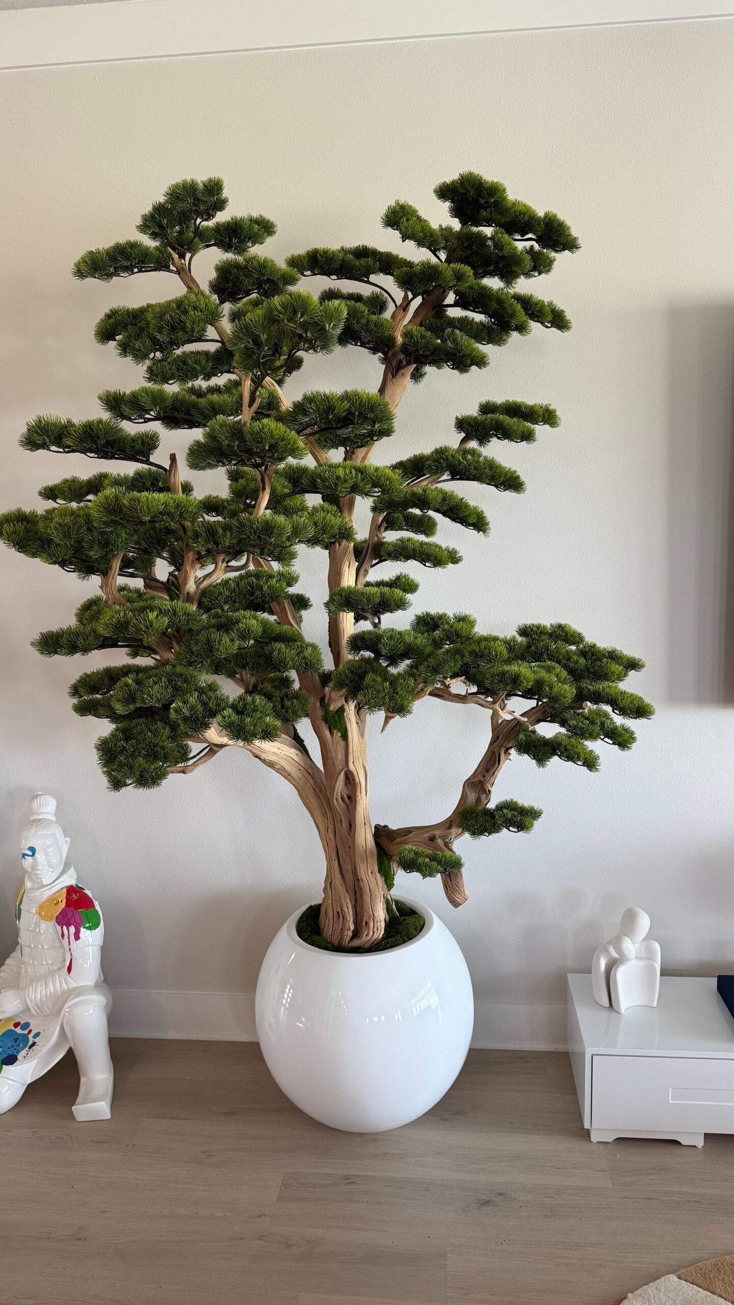 Bonsai Weiss – Kunstbonsai im Design-Pflanzgefäß