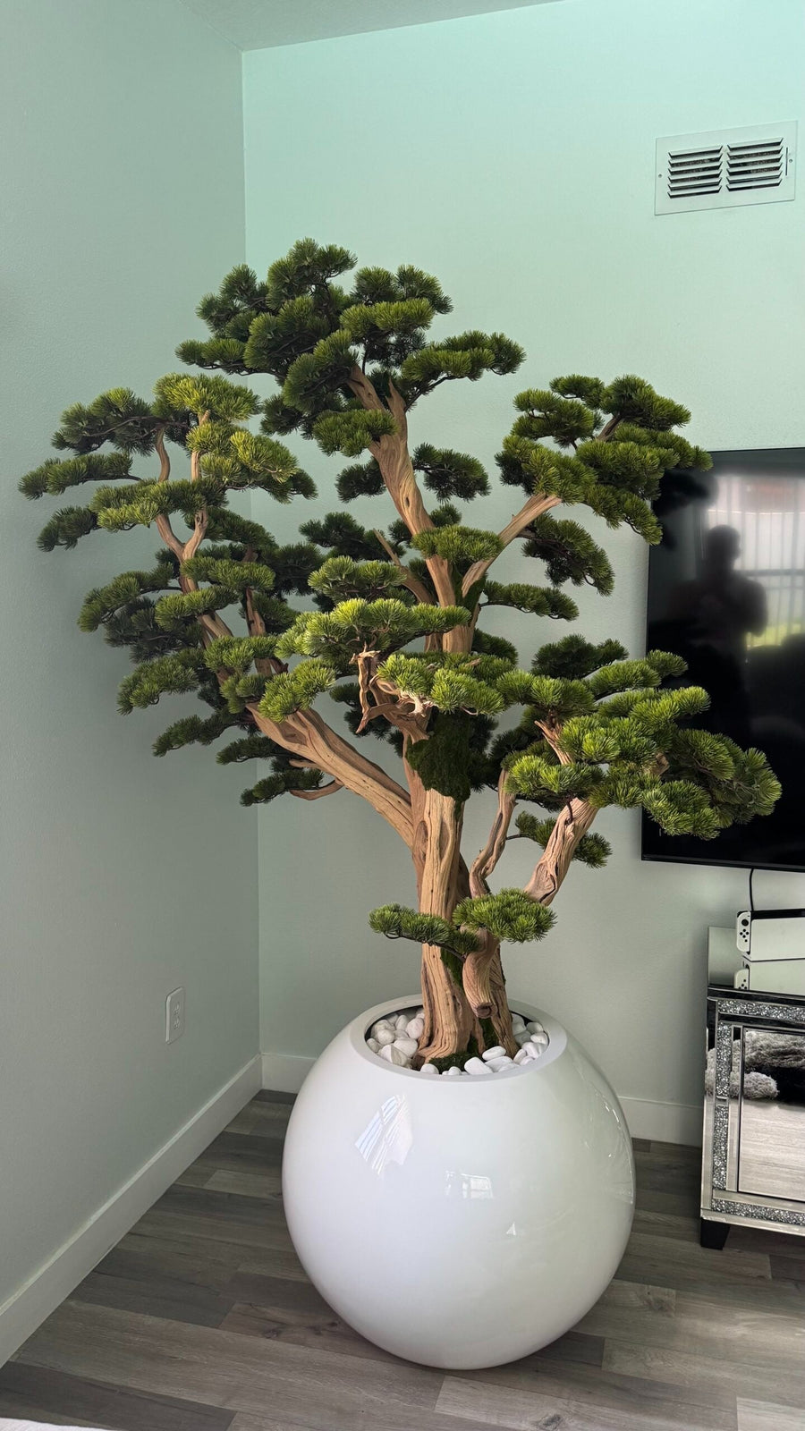 Bonsai Weiss 240 cm – Kunstbonsai im Design-Pflanzgefäß
